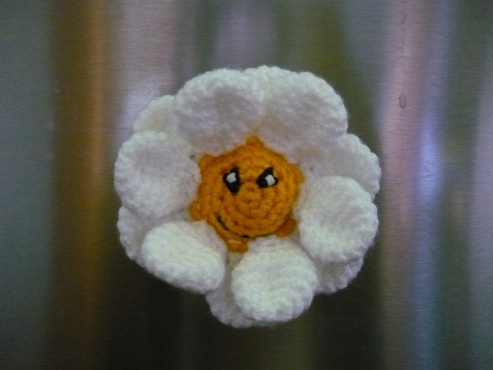 Häkelanleitung Blume Magnet