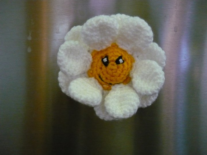 Häkelanleitung Blume Magnet