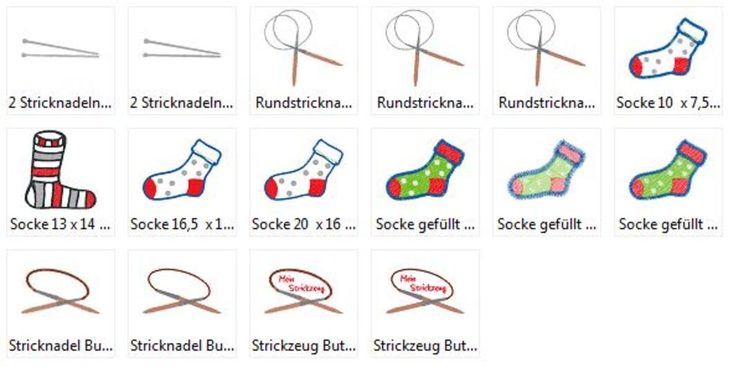 Mein Strickzeug Stickdatei Stricken Stricknadel Socke