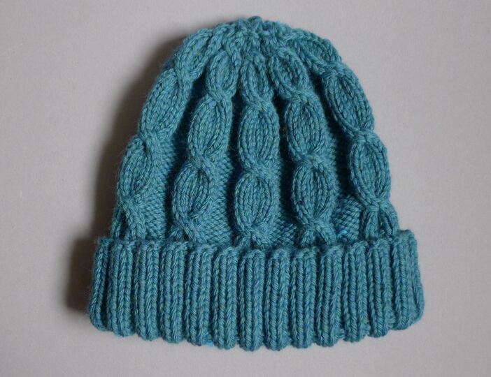 Fischermütze mit Zopfmuster