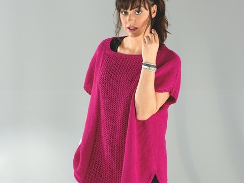 Strickanleitung Damenponchopullover "Piano" 758071