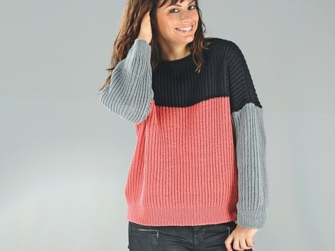 Strickanleitung Damenpullover "Piano" 758016