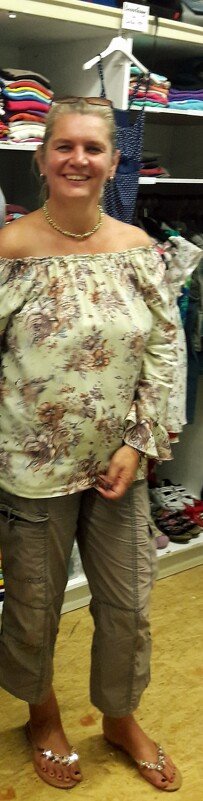 Carmenbluse Schulterfrei Gr. 38 - 44