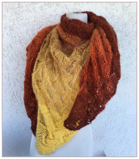 Tuch "Zackenspiel" mit 1 Woolly Hugs BOBBEL-MOHAIR stricken