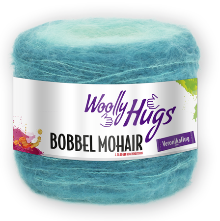 Tuch "Tiefensee" mit 1 Woolly Hugs BOBBEL-MOHAIR stricken
