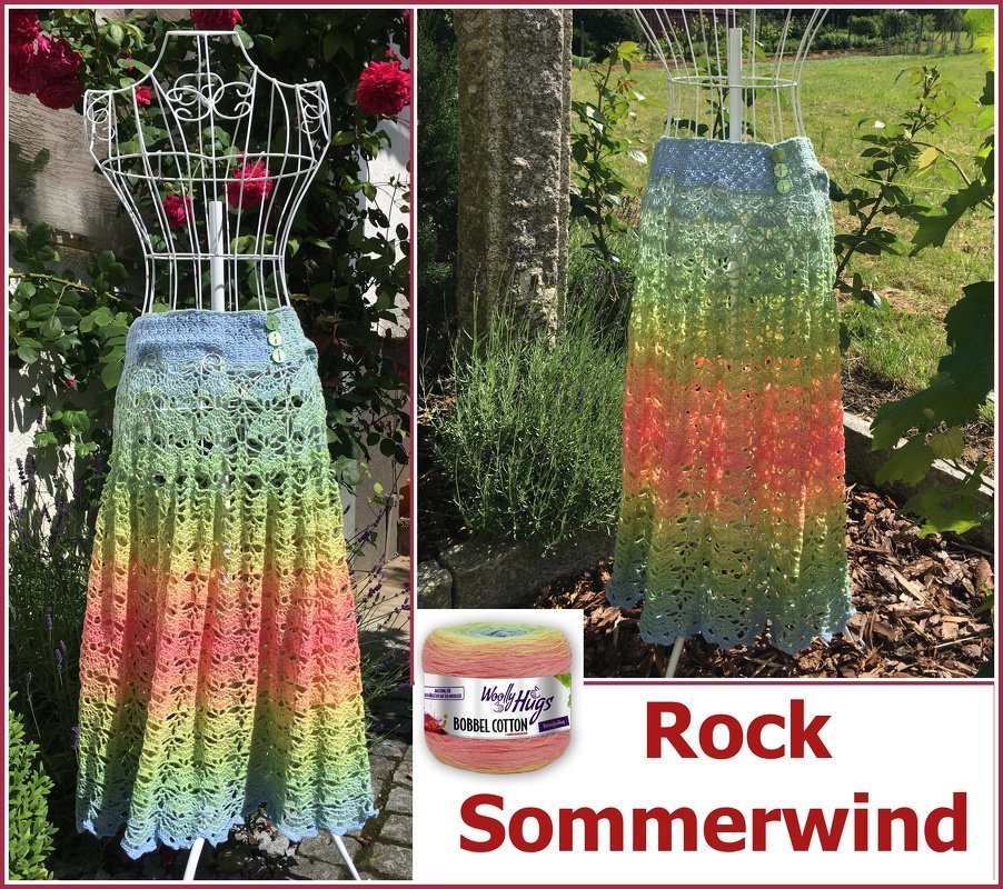 Rock "Sommerwind" mit 2 Bobbel Woolly Hugs-COTTON häkeln