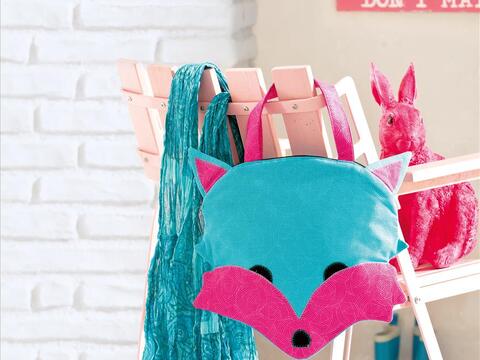 Fuchs-Set nähen - Rucksack, Kissen und Stickbild