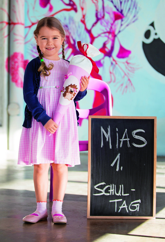 Kleine Schultüte aus Stoff mit Igelmotiv - Bild 2