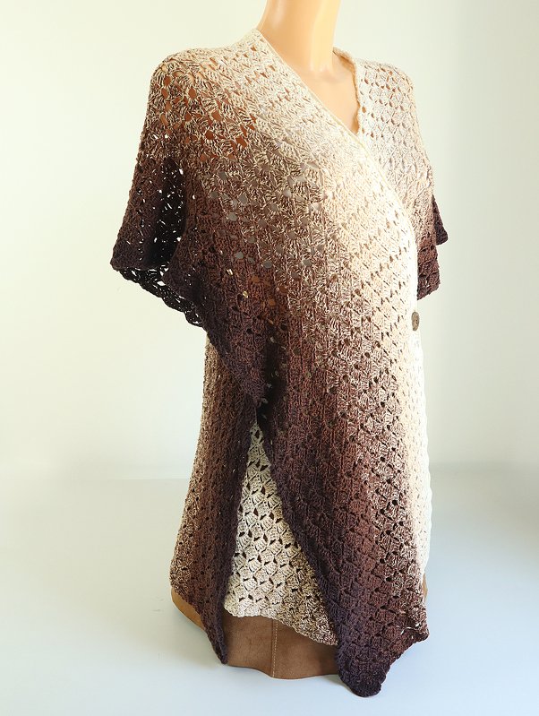 Häkelanleitung Poncho / Cardigan / Longweste „Cappuccino“ - Bild 2