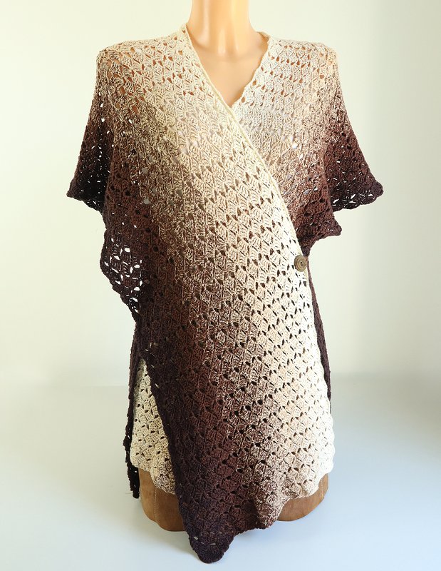 Crochet Pattern “Cappuccino” – Poncho, Cardigan or Long Boho Vest - Image 10