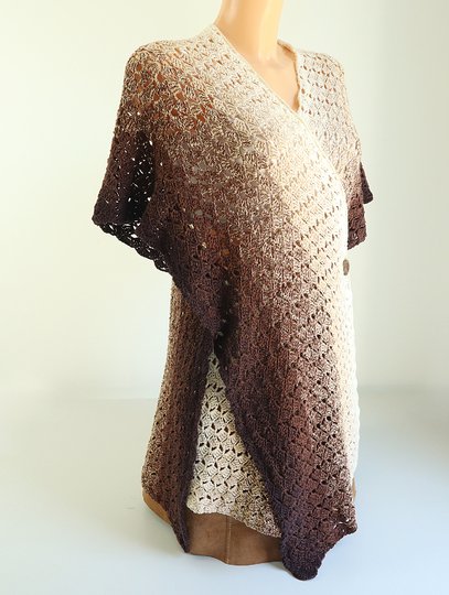 Crochet Pattern “Cappuccino” – Poncho, Cardigan or Long Boho Vest