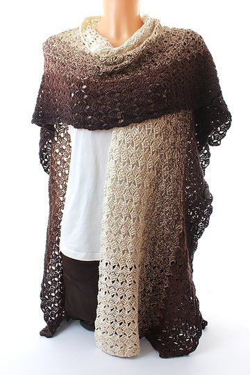 Crochet Pattern “Cappuccino” – Poncho, Cardigan or Long Boho Vest