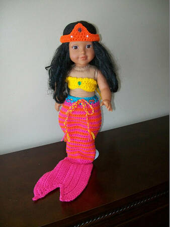18" Doll clothes pattern, Mermaid set