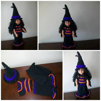 Crochet pattern Witch Costume for 18" dolls