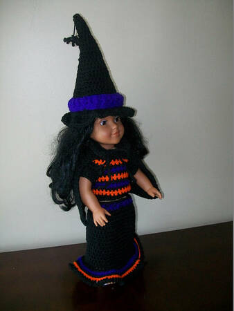 Crochet pattern Witch Costume for 18" dolls
