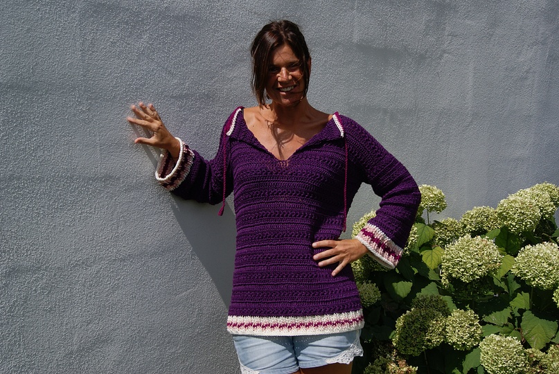 Häkelpulli BEERENTRAUM (Gr. S/M, L/XL - leicht an alle Größen anzupassen)