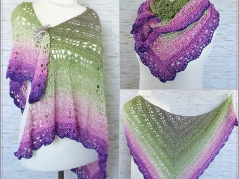 "In'finito 1.0" gehäkeltes Dreieckstuch / Endlostuch