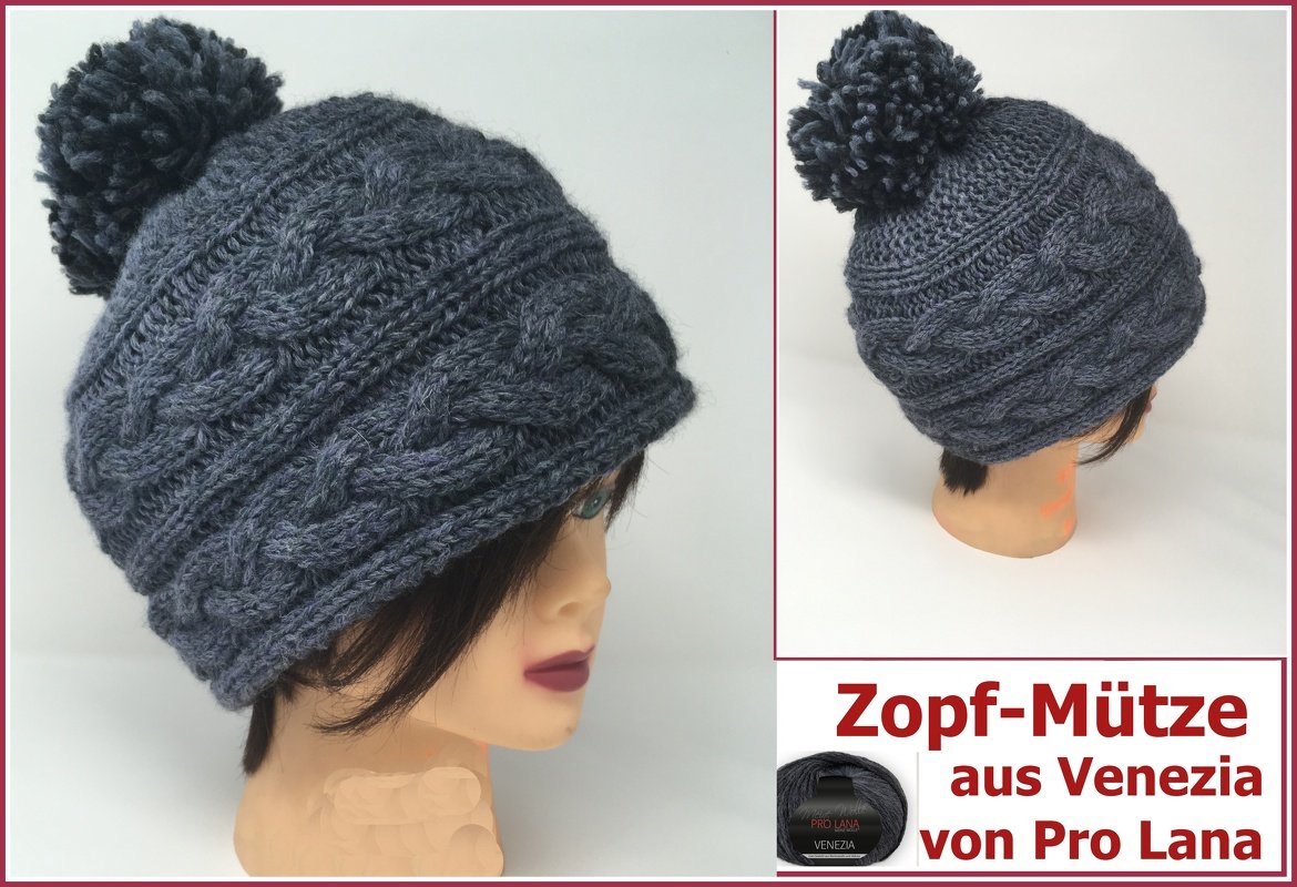 Zopf-Mütze aus Venezia von Pro Lana stricken