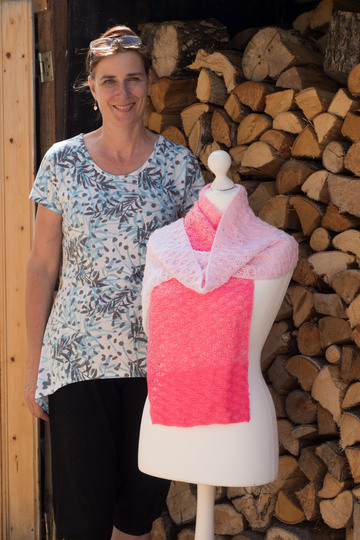 Strickanleitung Sommerschal Alpenrose