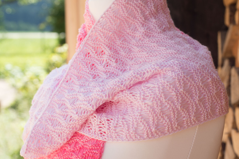 Strickanleitung Sommerschal Alpenrose