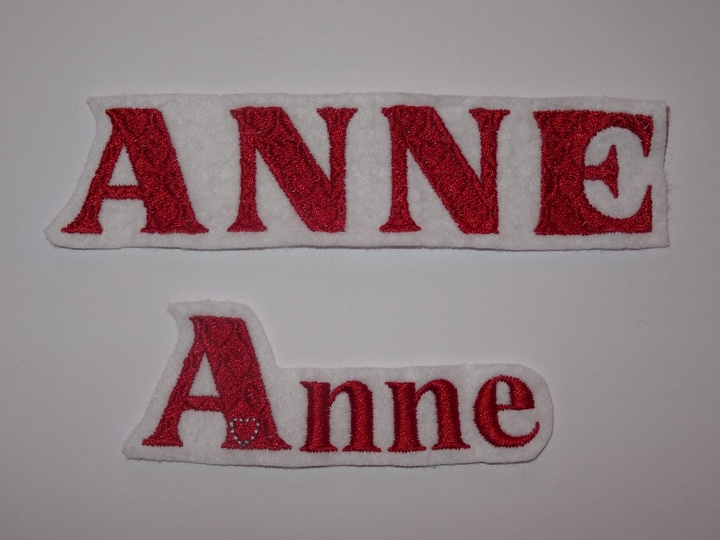 Sparset Stickdatei Buchstaben Herz + Stern