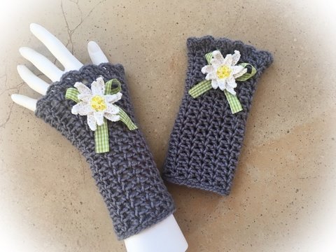 Häkel-Anleitung Pulswärmer / Stulpen "Edelweiss"