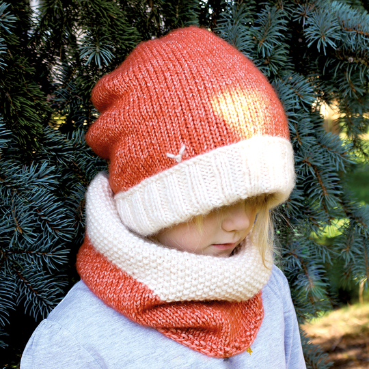 Loop/Schlauchschal für Kinder Fuchs - Strickanleitung, einfach und schnell, Größe Kind 4-6 Jahre