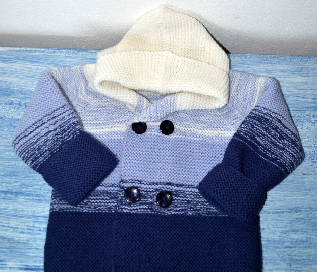 Strickanleitung * Baby Jacke mit Kapuze oder Kragen in 3 Größen