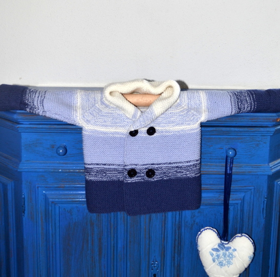 Strickanleitung * Baby Jacke mit Kapuze oder Kragen in 3 Größen