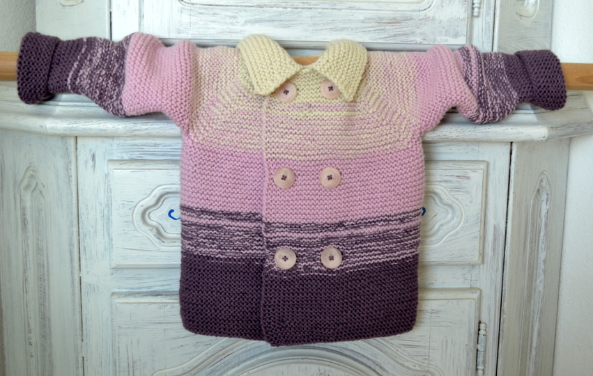 Strickanleitung * Baby Jacke mit Kapuze oder Kragen in 3 Größen