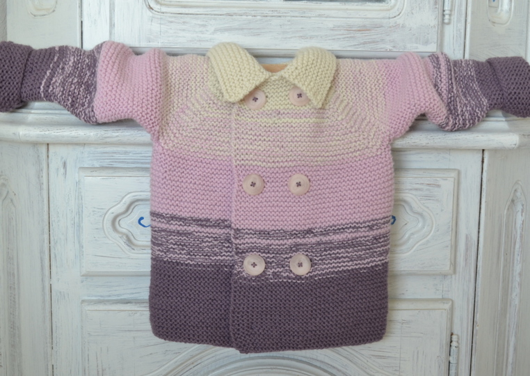 Strickanleitung * Baby Jacke mit Kapuze oder Kragen in 3 Größen