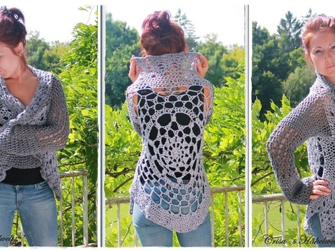 Häkelanleitung Cardigan ++ Vintage ++, Größen XS bis XL