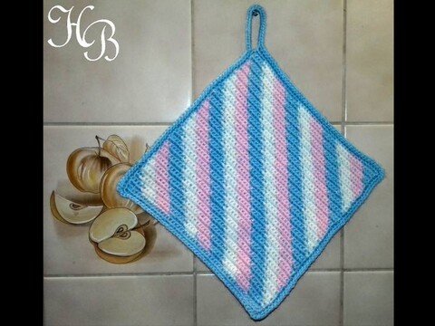 Topflappen Tapestry gestreift - Häkelanleitung