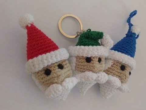 Taschenbaumler / Anhänger Weihnachtsmann - Häkelanleitung