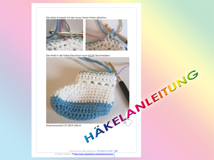 Häkelanleitung: Babyboots, Babystiefel häkeln (0 bis 12 Monate)