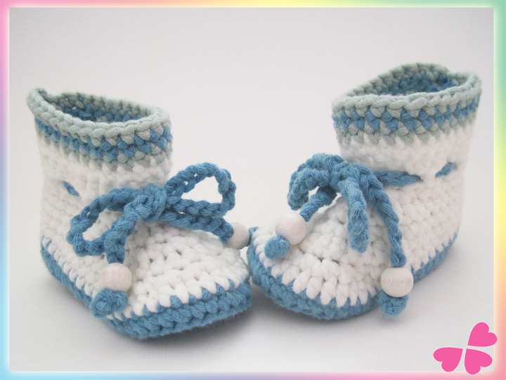 Häkelanleitung: Babyboots, Babystiefel häkeln (0 bis 12 Monate)
