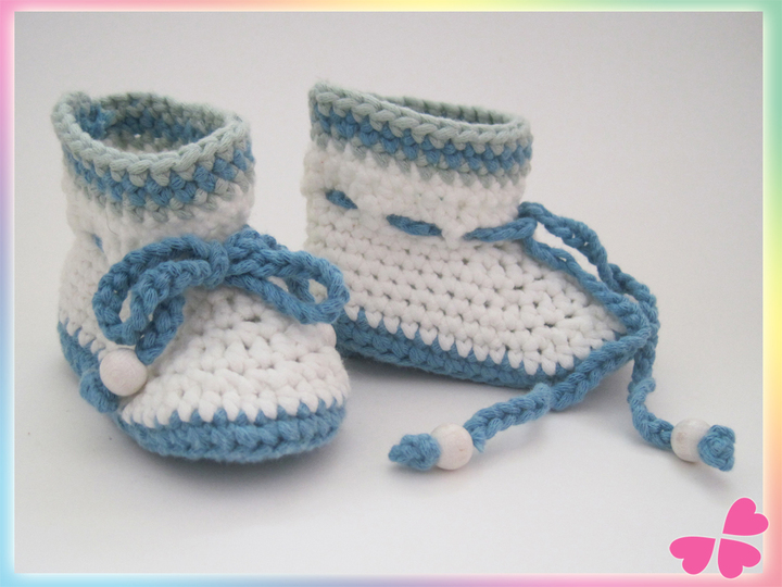 Häkelanleitung: Babyboots, Babystiefel häkeln (0 bis 12 Monate)