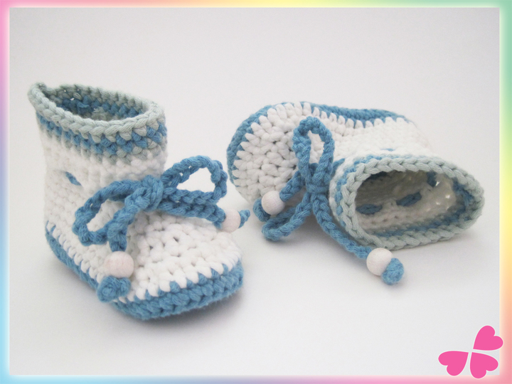 Häkelanleitung: Babyboots, Babystiefel häkeln (0 bis 12 Monate)