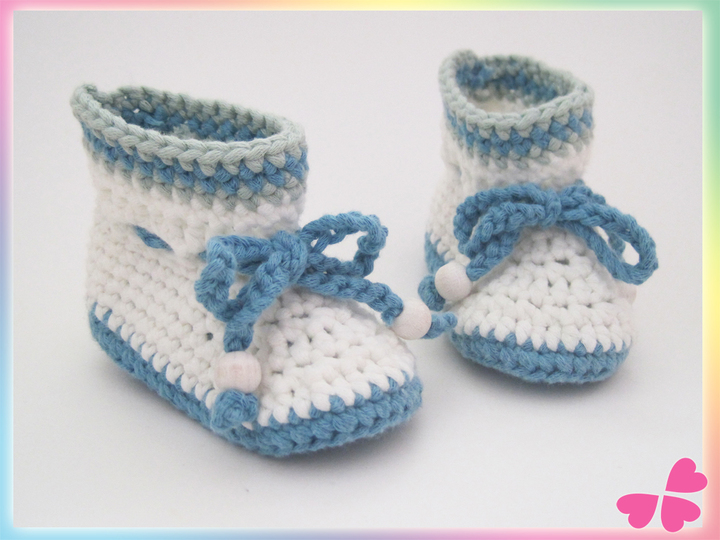 Häkelanleitung: Babyboots, Babystiefel häkeln (0 bis 12 Monate)