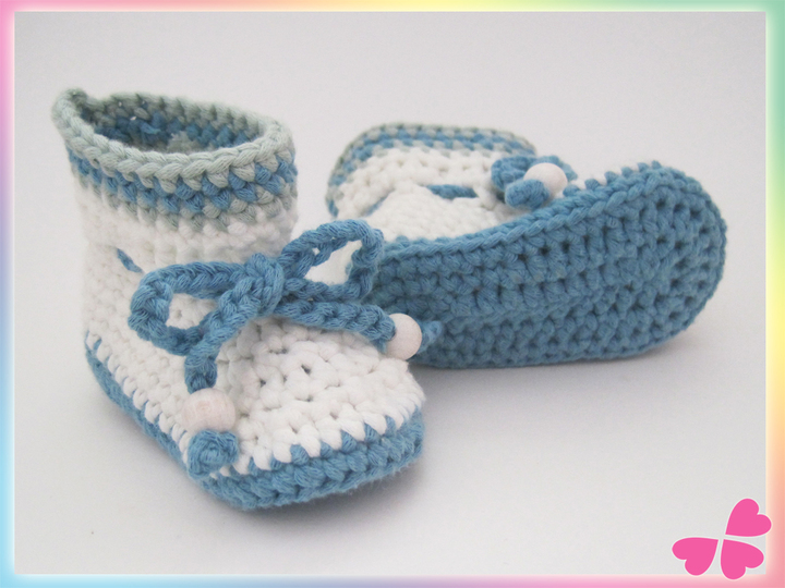 Häkelanleitung: Babyboots, Babystiefel häkeln (0 bis 12 Monate)