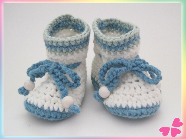Häkelanleitung: Babyboots, Babystiefel häkeln (0 bis 12 Monate)