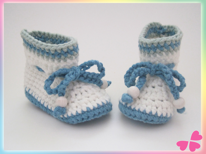 Häkelanleitung: Babyboots, Babystiefel häkeln (0 bis 12 Monate)