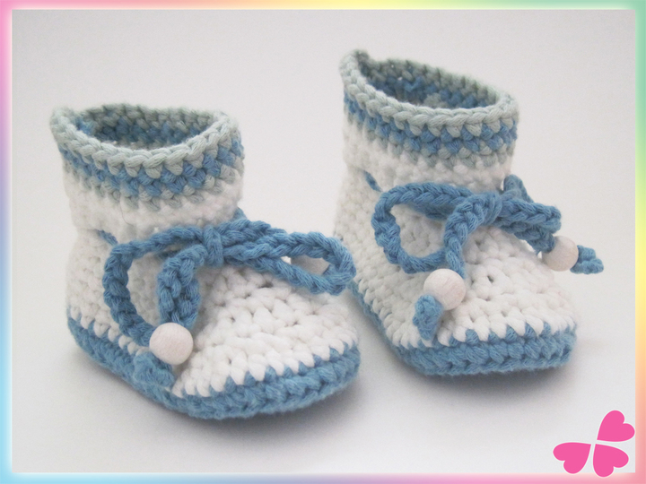 Häkelanleitung: Babyboots, Babystiefel häkeln (0 bis 12 Monate)