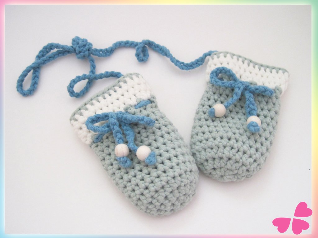 Häkelanleitung: Baby Fäustlinge häkeln (0 - 1 Jahre)