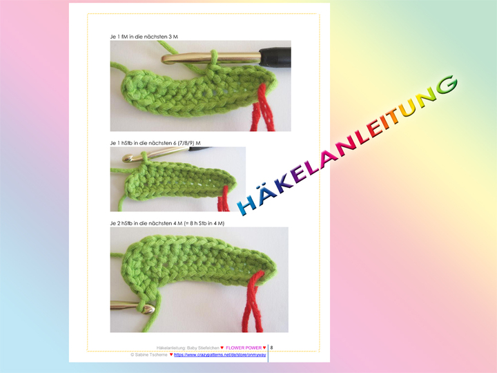 Häkelanleitung: Baby Stiefel mit Blume häkeln (0 - 12 Monate)