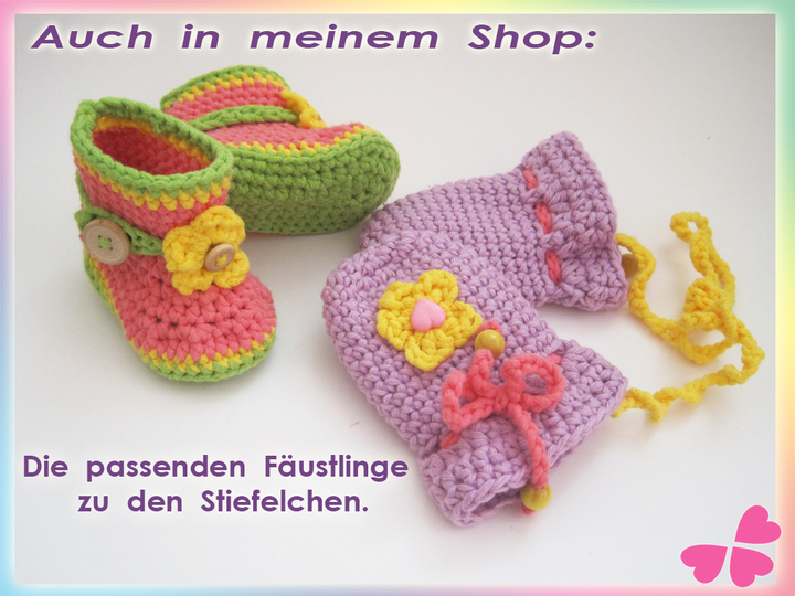 Häkelanleitung: Baby Stiefel mit Blume häkeln (0 - 12 Monate)