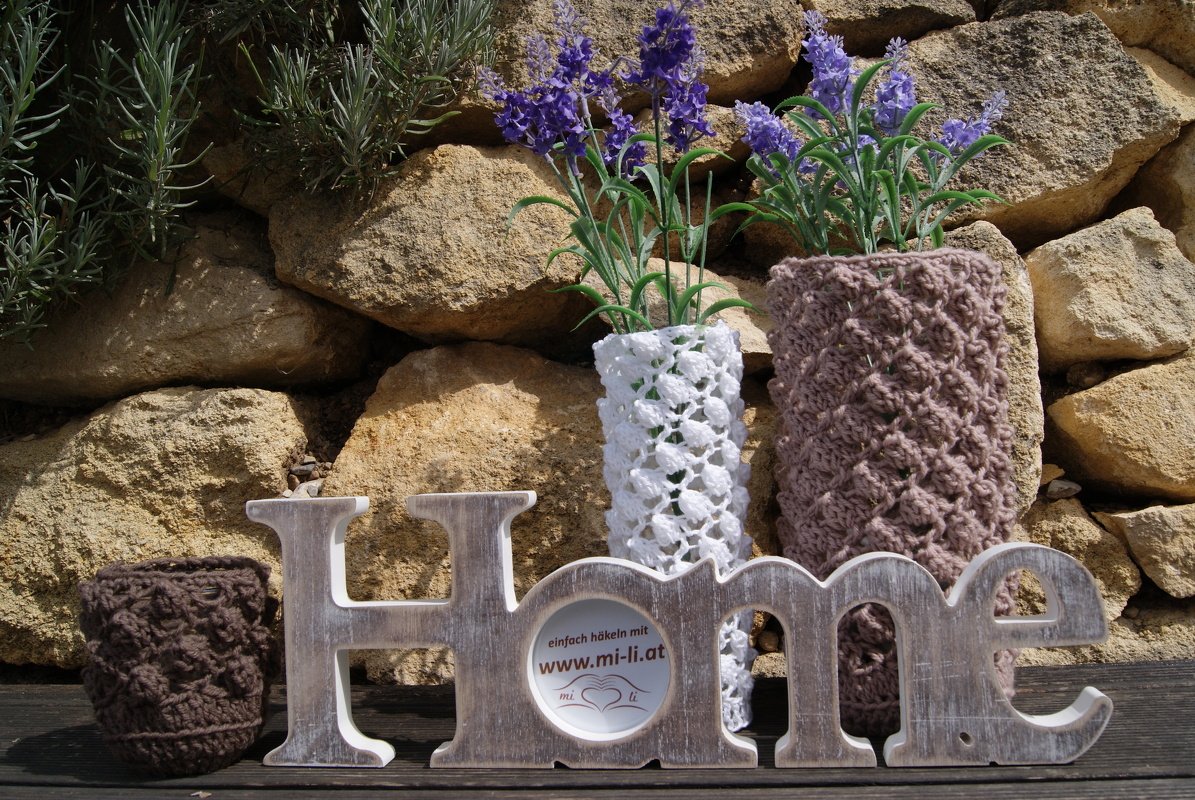 Häkelanleitung Vasen- / Windlicht-Deko HOME