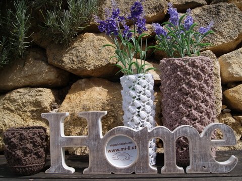 Häkelanleitung Vasen- / Windlicht-Deko HOME