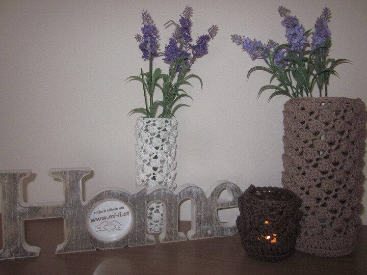 Häkelanleitung Vasen- / Windlicht-Deko HOME
