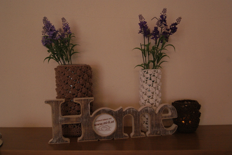Häkelanleitung Vasen- / Windlicht-Deko HOME